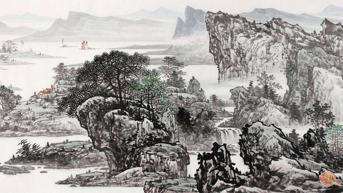 书房挂什么字画好 林德坤山水画助您打造雅致书房