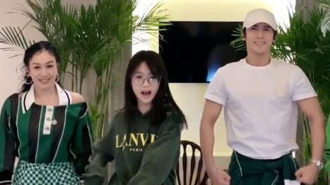 钟丽缇|钟丽缇一家四口跳舞，两个女儿颜值太优越，满屏都是大长腿