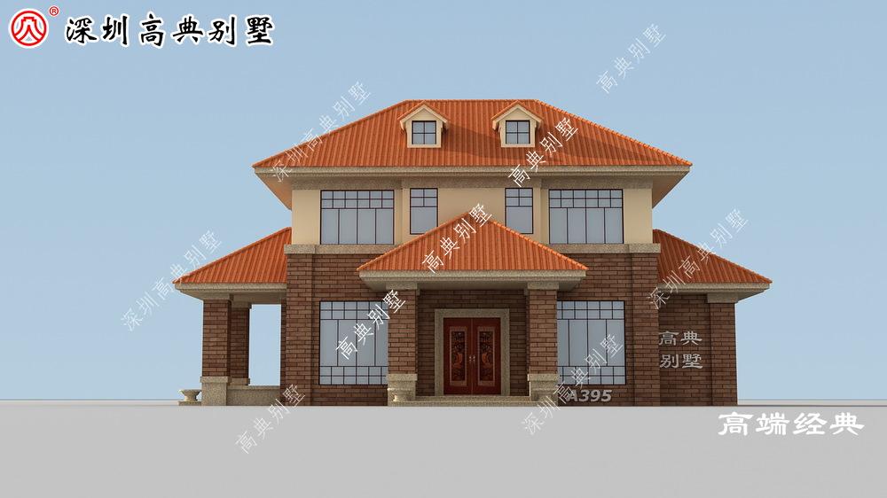 对称两层设计，坡顶设计造型更别致，采光通风极佳