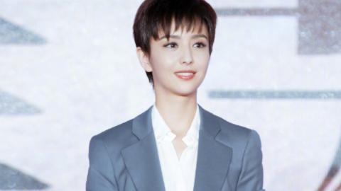 佟丽娅|佟丽娅换新发型堪比换了张脸！ “男人头”配灰西装，帅到认不出