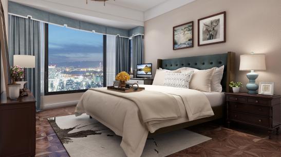 215平没有太多造作的修饰，成就休闲式的浪漫美式风