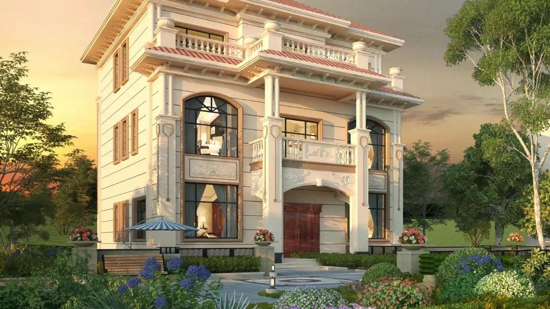 三层欧式别墅，这么气派，难怪老婆吵着建