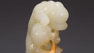 狮子|旧藏·老和田玉狮子戏球把件