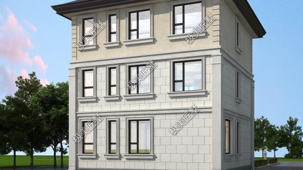 小占地的简欧风格别墅，90方六卧六卫户型，麻雀虽小五脏俱全！