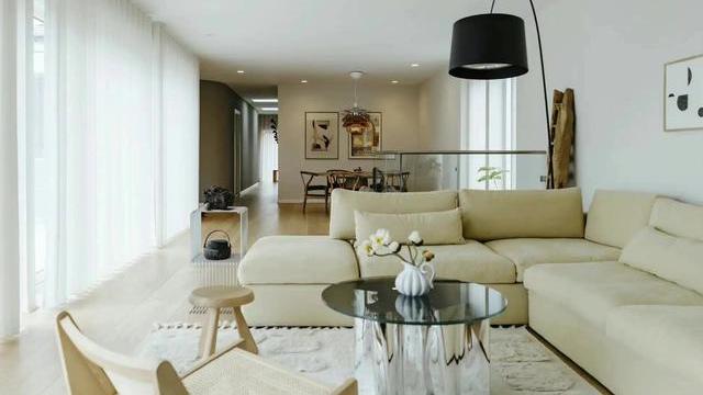 有超大落地窗的家，演绎自然材料与光线的爱情故事，柔软又温馨