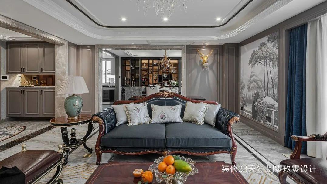 装修设计：两套打通合并，成华丽欧式大平层