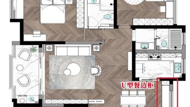 拜托，餐厅没必要装太多柜子，别人家窗边这一组U型餐边柜就够了