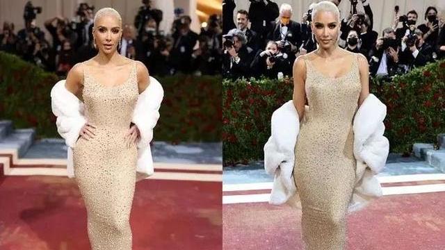金·卡戴珊|经典被毁！金·卡戴珊穿坏了梦露的钻石裙，韵味还差远了