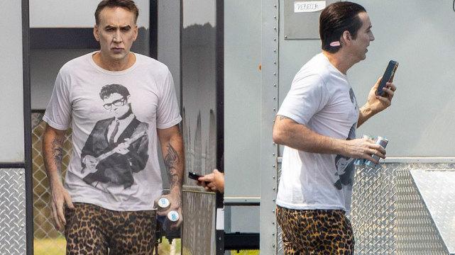 尼古拉斯·凯奇|58岁尼古拉斯·凯奇忙赚奶粉钱，豹纹裤惹眼，获26岁日本娇妻探班