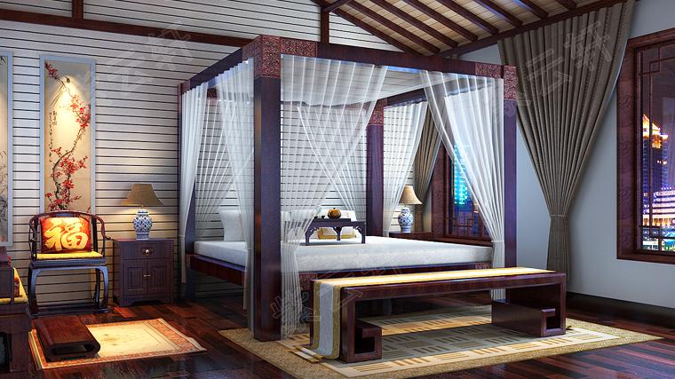 南京500㎡别墅古典中式风格，古风盎然，足慰风尘