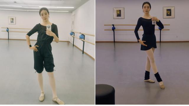 豆豆|央视李思思素颜健身！穿紧身裤腿部曲线完美，双脚离地动作太专业