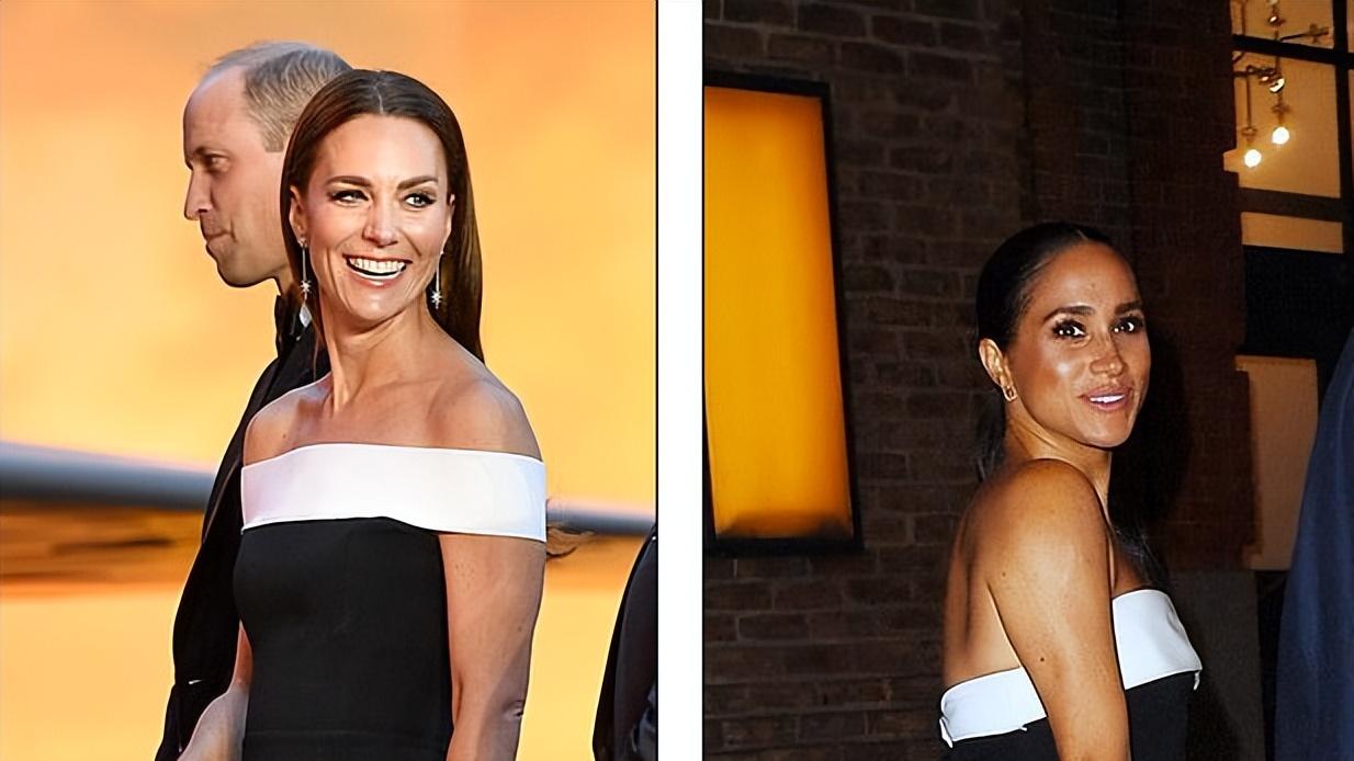 撞衫|梅根穿晚礼服高调现身，腻歪牵手哈里，撞衫凯特，露背装虎背熊腰