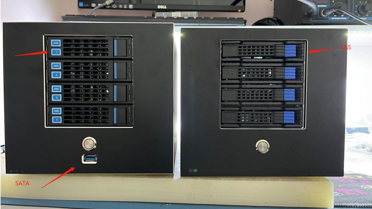机箱|分享G5400四盘位SAS版NAS机箱简单开箱与SATA版对比