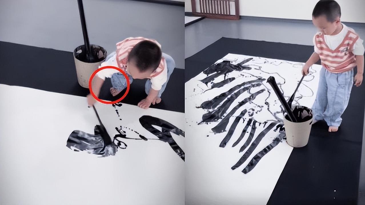 张纪中|张纪中和3岁儿子“合书”，备受追捧，拍出500万，网友：真有你的