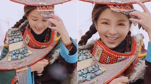 朱迅|朱迅晒出近况，身穿少数民族服装太兴奋，两个麻花辫如少女
