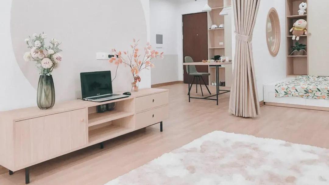 64㎡学区房，一居变二居室，客厅还带茶室，邻居看了都夸装得好