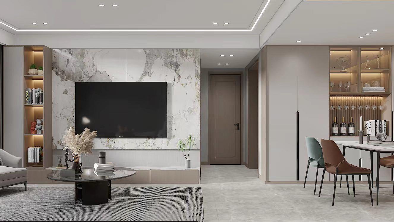 西荷花园现代简约两居室-三口之家的高质感家园