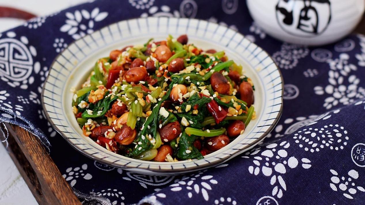 菠菜|花生米拌上它绝了，营养高，好吃还排毒，做法简单，下酒又下饭