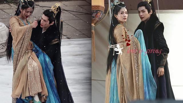 白梦妍|《长月烬明》罗云熙深蓝惊艳，白鹿戴面具好美，跳楼看花絮都很虐