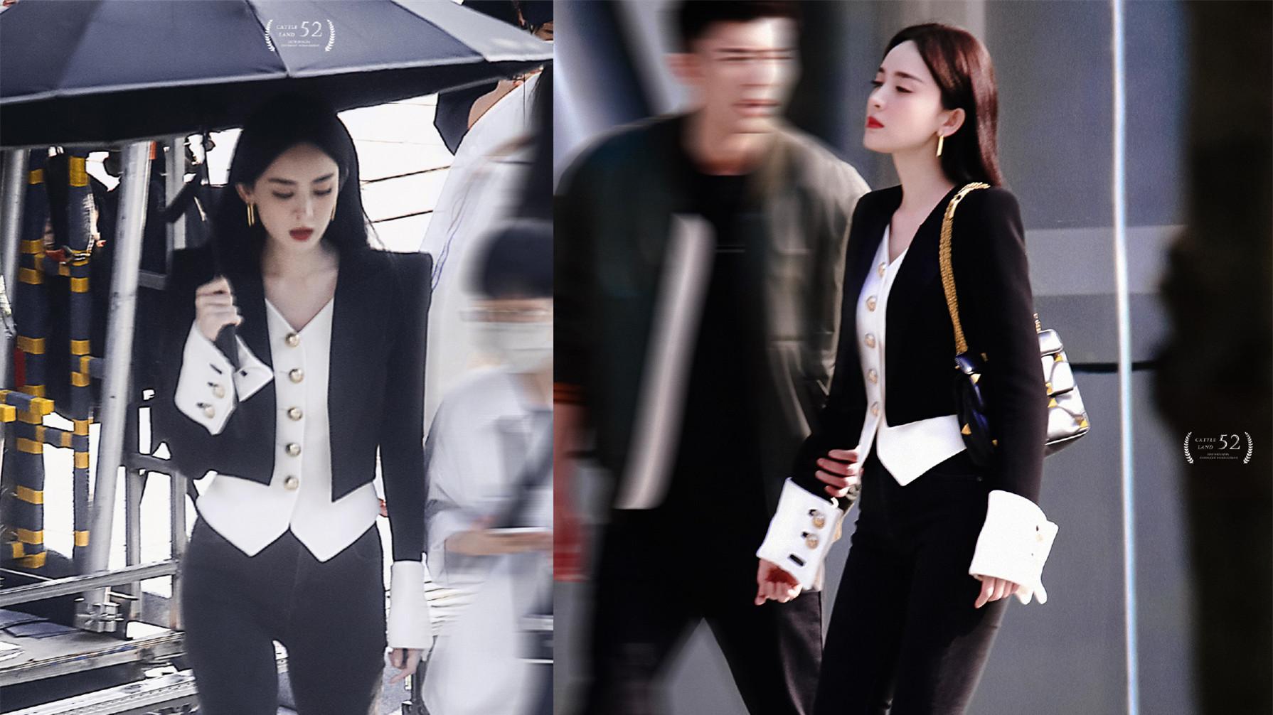 杨幂|综艺私服，杨幂万元奢牌雨靴踩泥地，娜扎路透造型又白又美很出圈