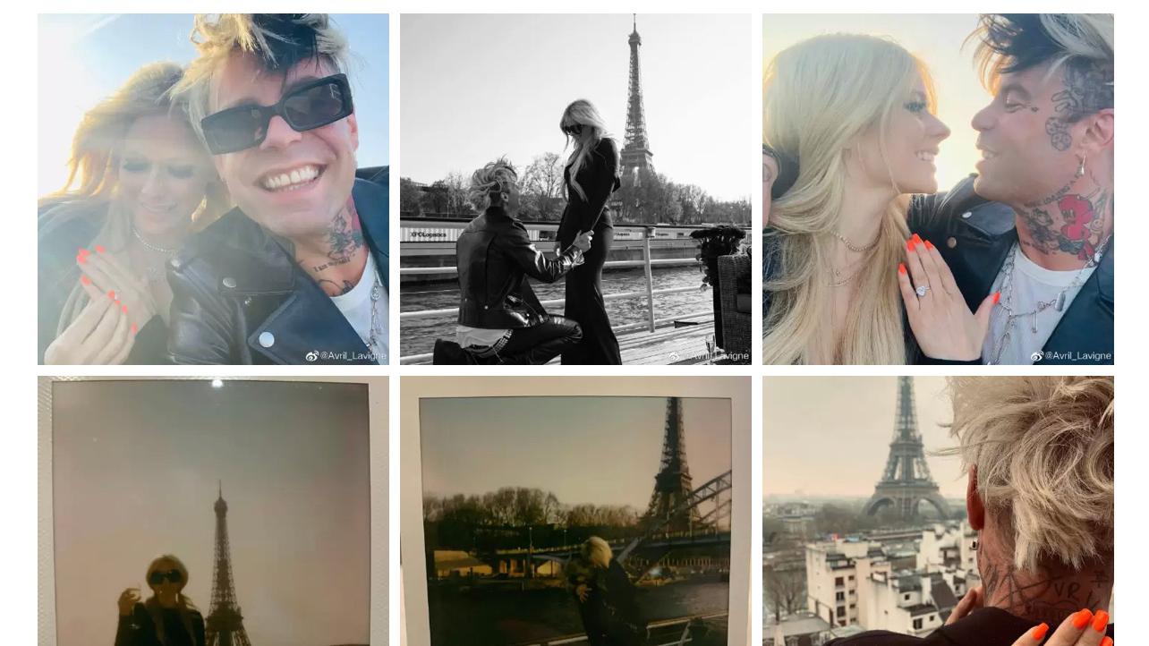 艾薇儿|艾薇儿宣布和男友订婚，男友在巴黎铁塔下单膝跪地向她求婚