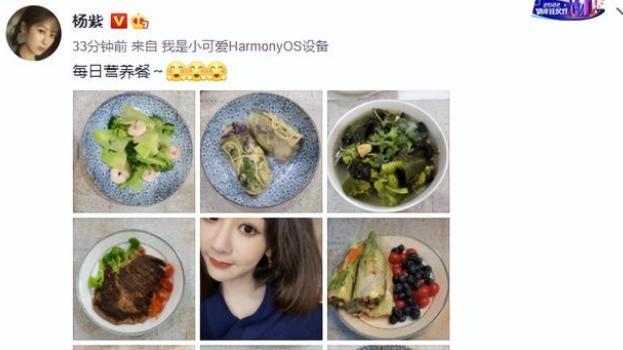 杨紫|杨紫晒减脂餐更新IP，疑侧面回应明星特权一事，此前定位是中国