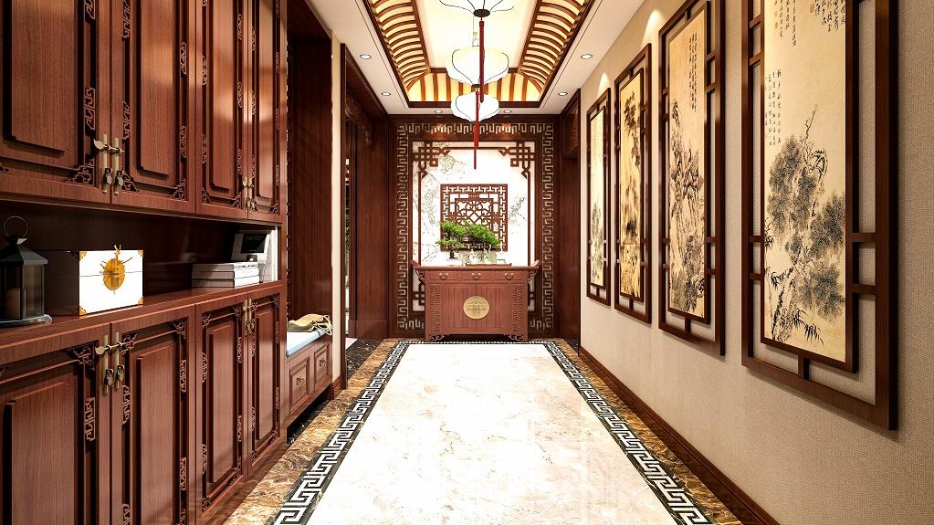 别墅大宅设计：中式门厅的惊艳登场。