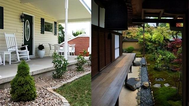 独门独户自建房，门廊地面围一排碎石子，方便排水，也能种花种菜