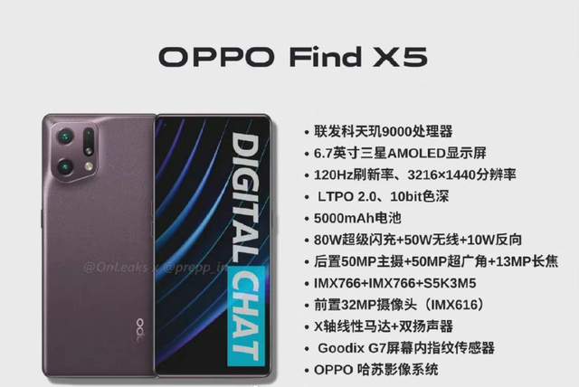 芯片|OPPO Find X5系列详细配置曝光：两款机型差不多，外观辣眼睛