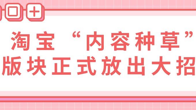 淘宝|弘辽科技：淘宝“内容种草”版块正式放出大招。