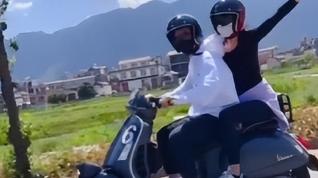 甄子丹|甄子丹带老婆骑电瓶车秀恩爱！汪诗诗紧搂腰不敢放手，浪漫幸福