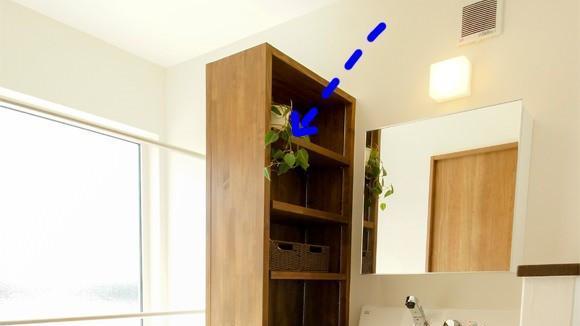 洗漱台外移，如何做储物？学他家，2.4m高隔墙内套拱形壁龛，实用