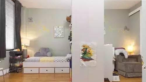 越来越多二胎家庭都不做上下铺了！书架当隔断，一儿一女一人一间