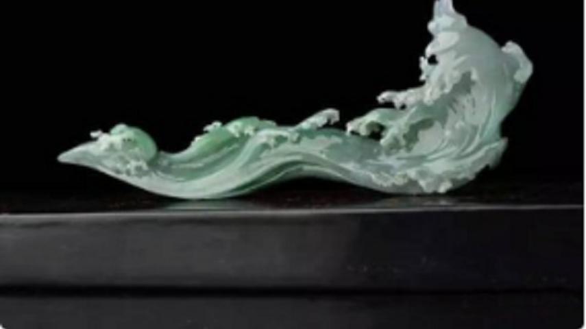 笔架|要想让文房极具韵味，翡翠玉雕笔架不能少！