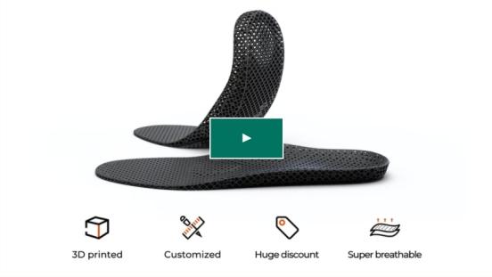 |100%合脚，量身定制的3D打印鞋垫