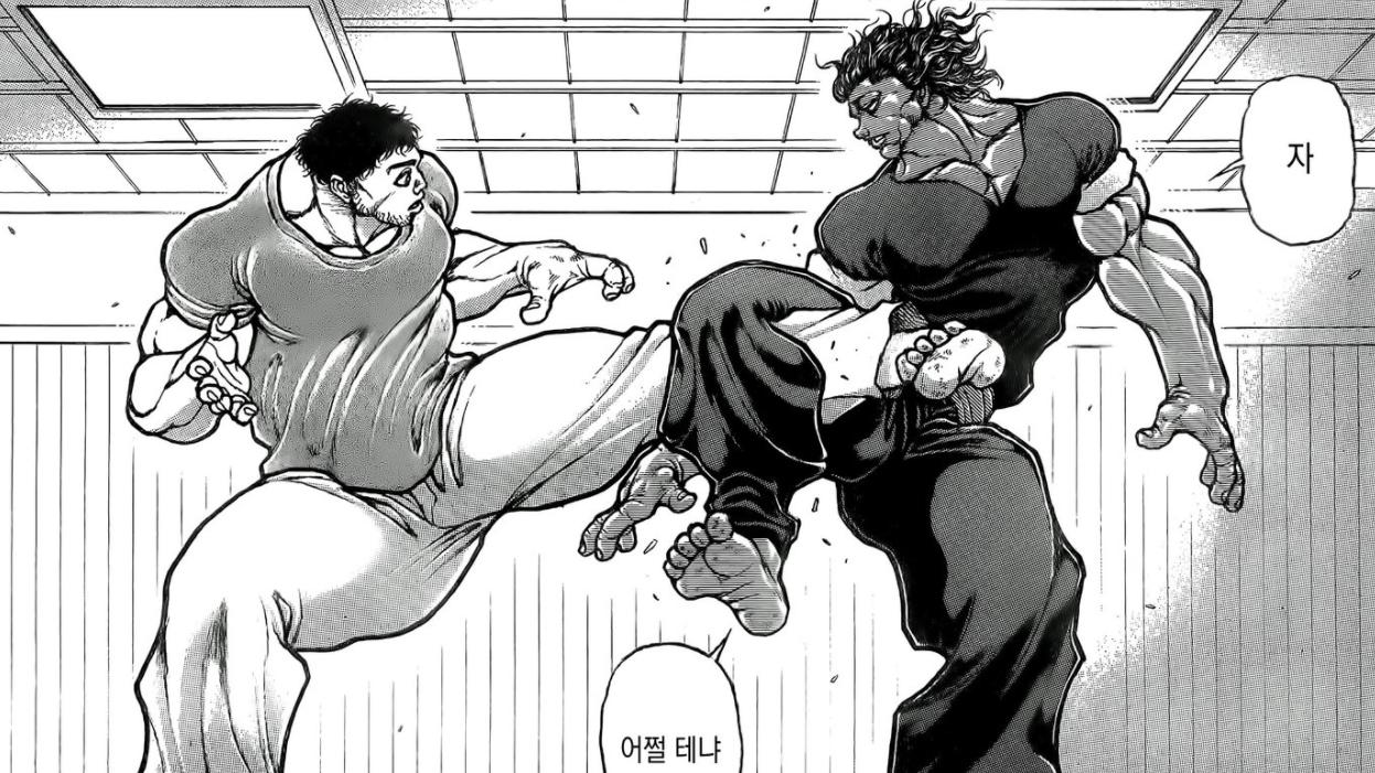 范马勇次郎|蹴速道127话：范马勇次郎刚登场，就被踢飞，天花板都破了个大洞！