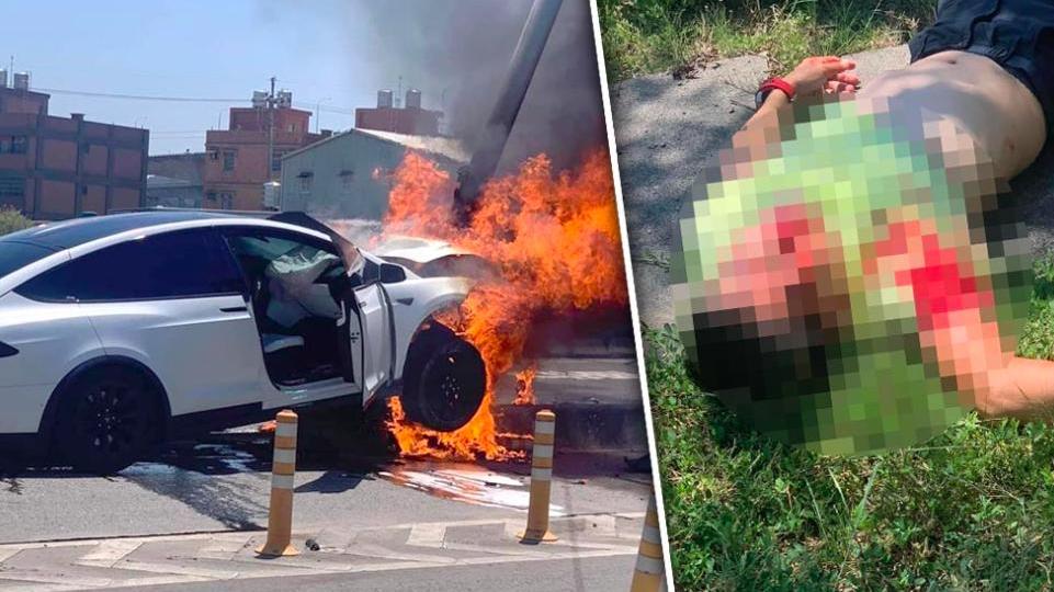 林志颖|林志颖驾驶特斯拉发生严重车祸！满脸是血，现场照曝光