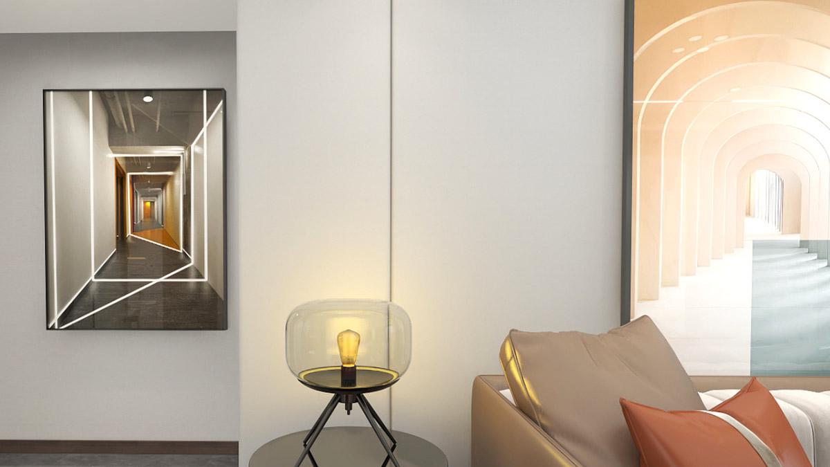 九颂大院现代简约装修，空间的高度使用，轻盈感油然而生。