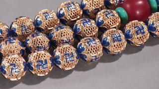 |回流-银鎏金烧蓝108佛珠。