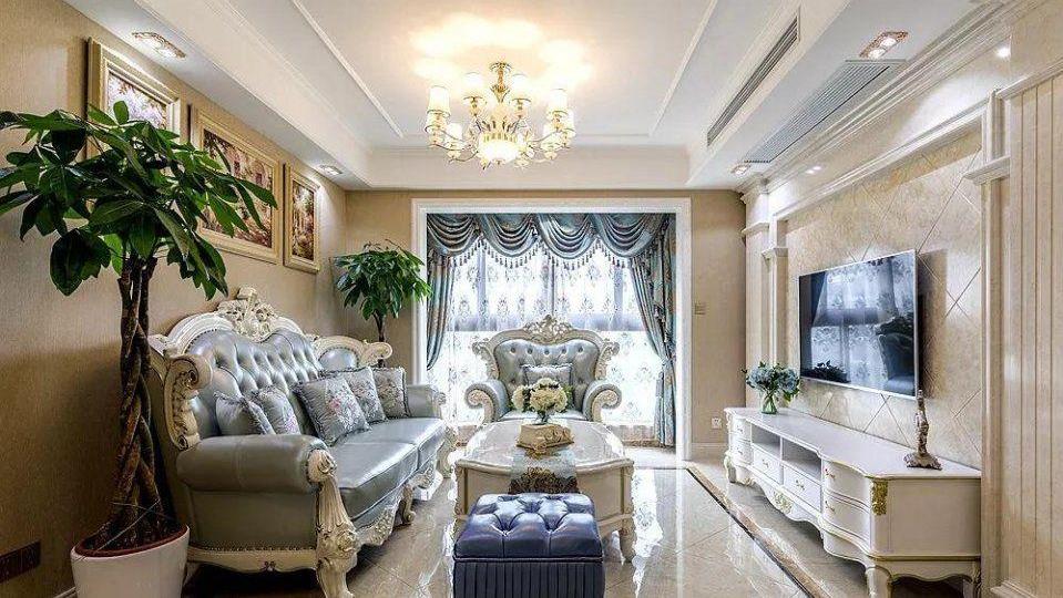 117㎡简欧三居硬装花18万，电视墙装大理石，好看不是没有原因的