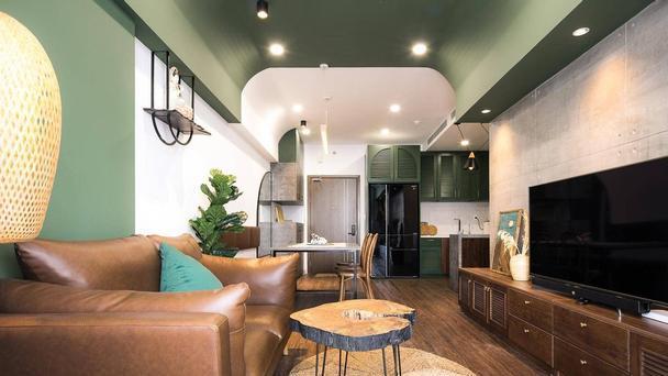 78装出2卧室+书房+衣帽间，并用复古绿填满，小户型值得借鉴