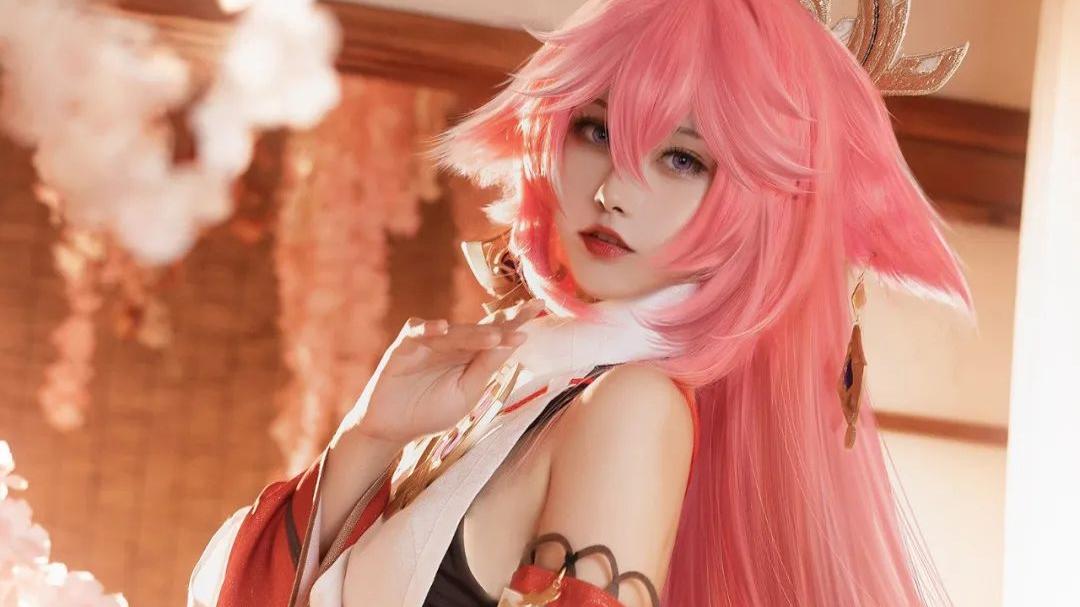 狐狸|cos：原神中狐狸模样的八重神子cos正片@葵葵