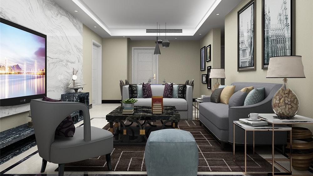 三室2卫装修客厅，摆放沙发、柜子和茶几，尺寸选不对！可糟心了