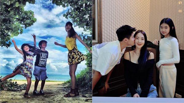 曹格|曹格11岁女儿穿妈妈泳衣「超长细腿逆天」网惊呼：完美身型