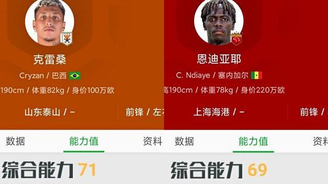 克雷桑|泰山队克雷桑比上港恩迪亚耶强，技术特点差异大，五年后都可归化