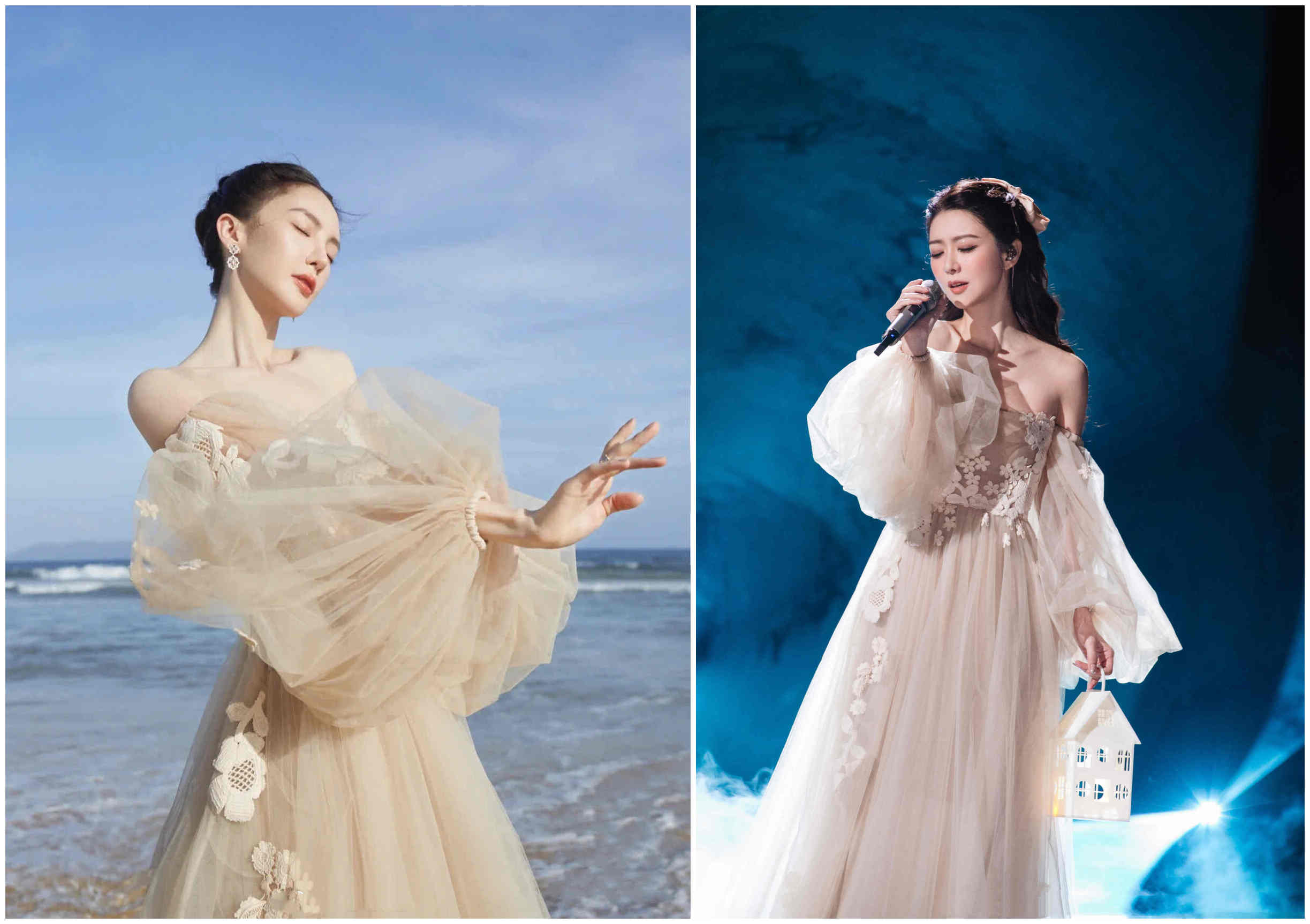 薛凯琪|金晨和薛凯琪撞衫！一个华丽浪漫，一个少女感十足，看不出年龄差