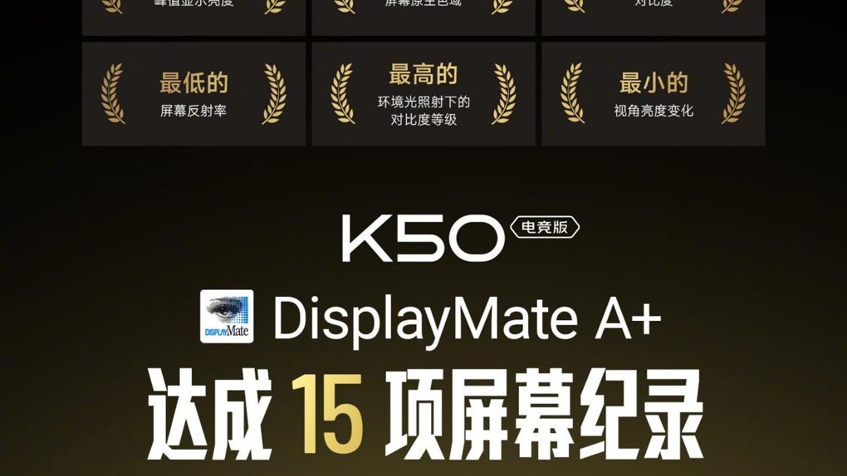 编程|干翻小米12？K50电竞版破15项纪录：荣获DisplayMate A+认证