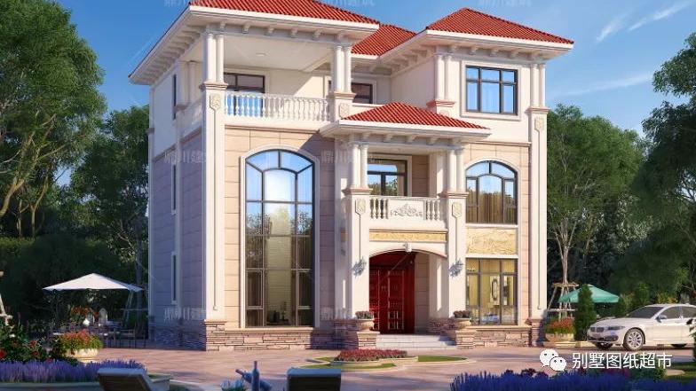 好别墅靠设计，这款复式三层农村别墅，12×11米，6室4厅