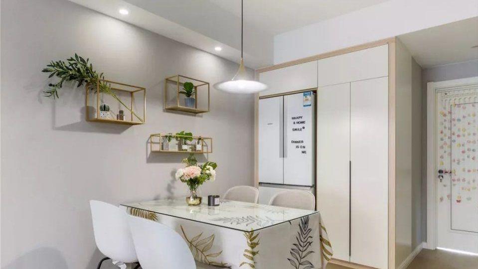 112㎡清新北欧风，客厅砌个半墙隔出一间书房，2居变3居真实用