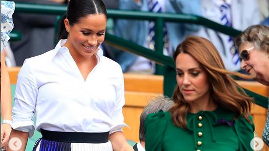 尊龙|王室妯娌三姐妹温网网球赛同台，梅根惨被凯特姐妹夹攻衣品惨败